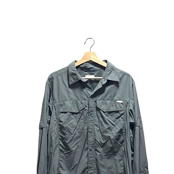 Columbia Mens Omni-Shade UV Protection Long Sleeve Button Down Top Gray Size M - Picture 6 of 15